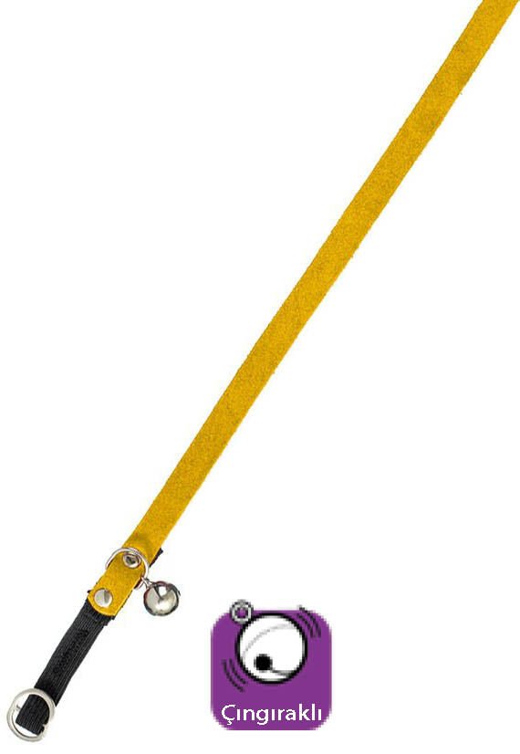 Karlıe Kadife Kedi Tasma Çıng. 30cm Sarı