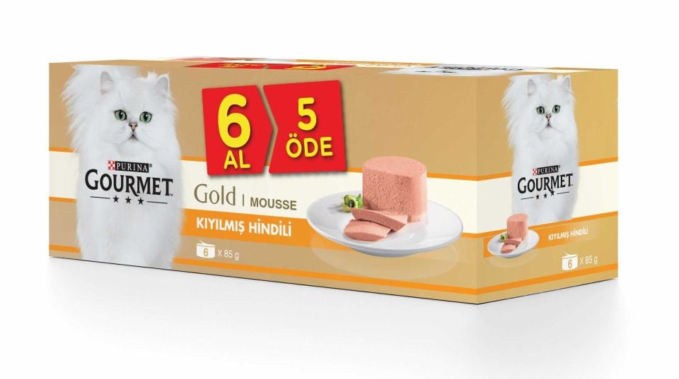 Gourmet Gold Kıyılmış Hindi Etli Yetişkin Kedi Konserve Maması 85 Gr (6 Al 5 Öde)
