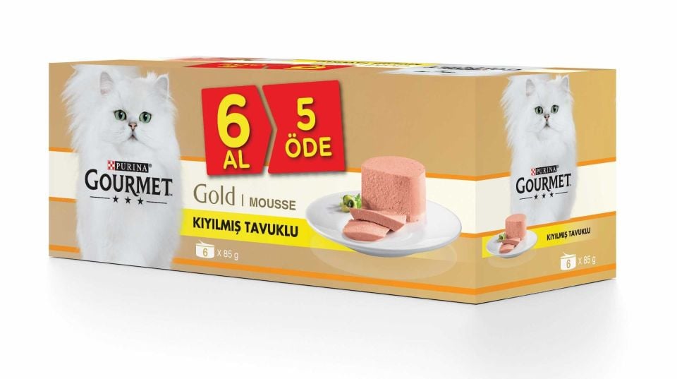 Gourmet Gold Kıyılmış Tavuklu Yetişkin Kedi Konserve Maması 85 Gr (6 Al 5 Öde)