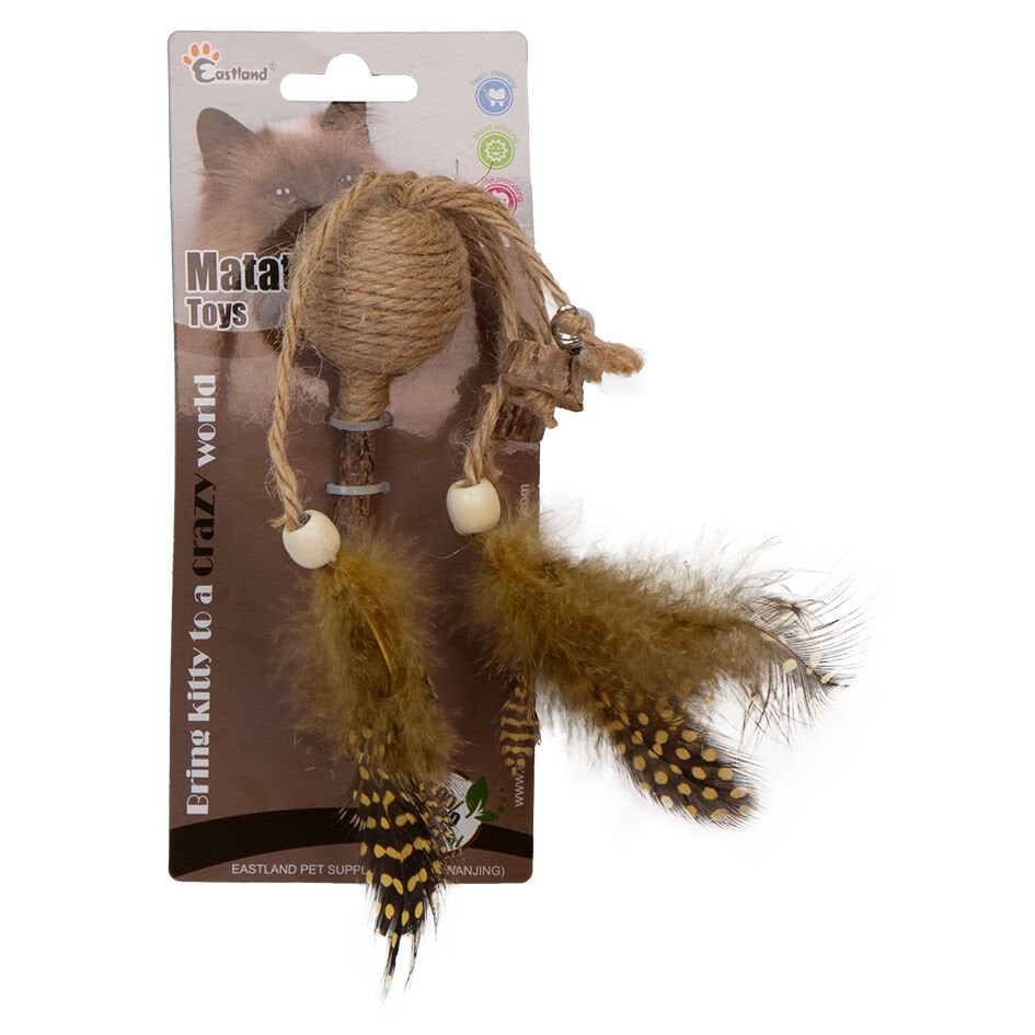 Eastland İpli Tüylü Çıngıraklı Lolipop Kedi Oyuncağı