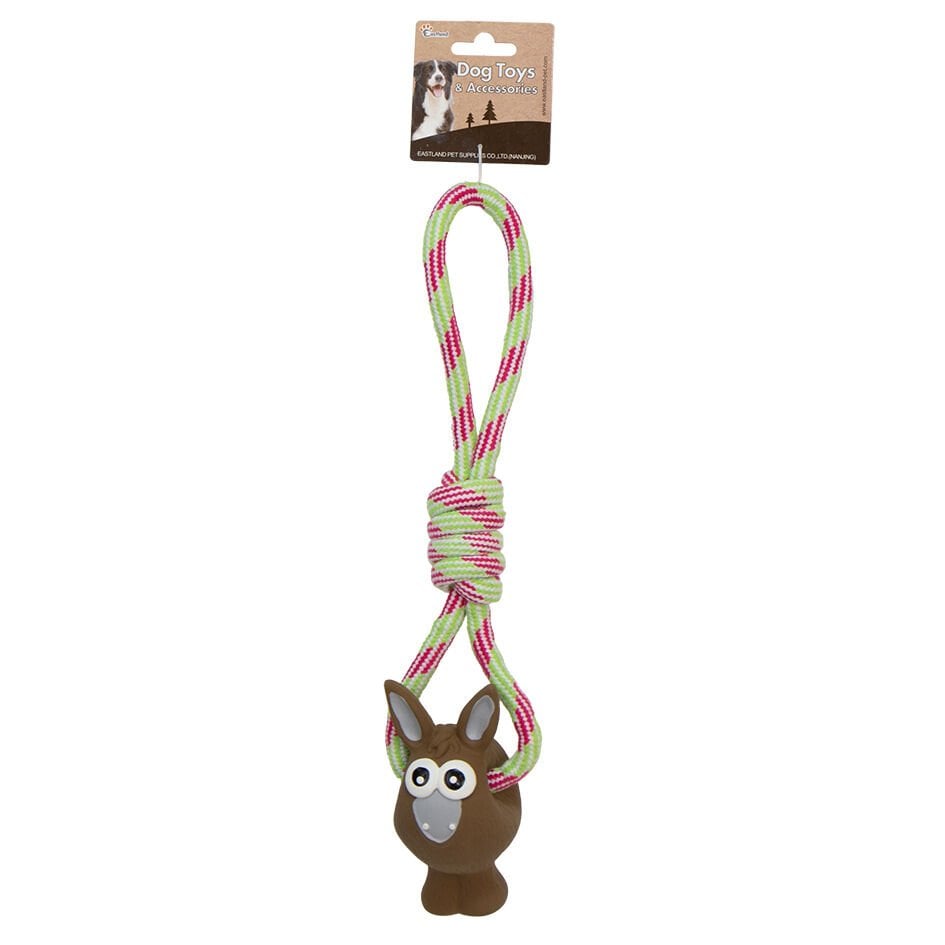 Eastland Düğümlü Stres İpli Peluş Eşek 42cm Köpek Oyuncağı