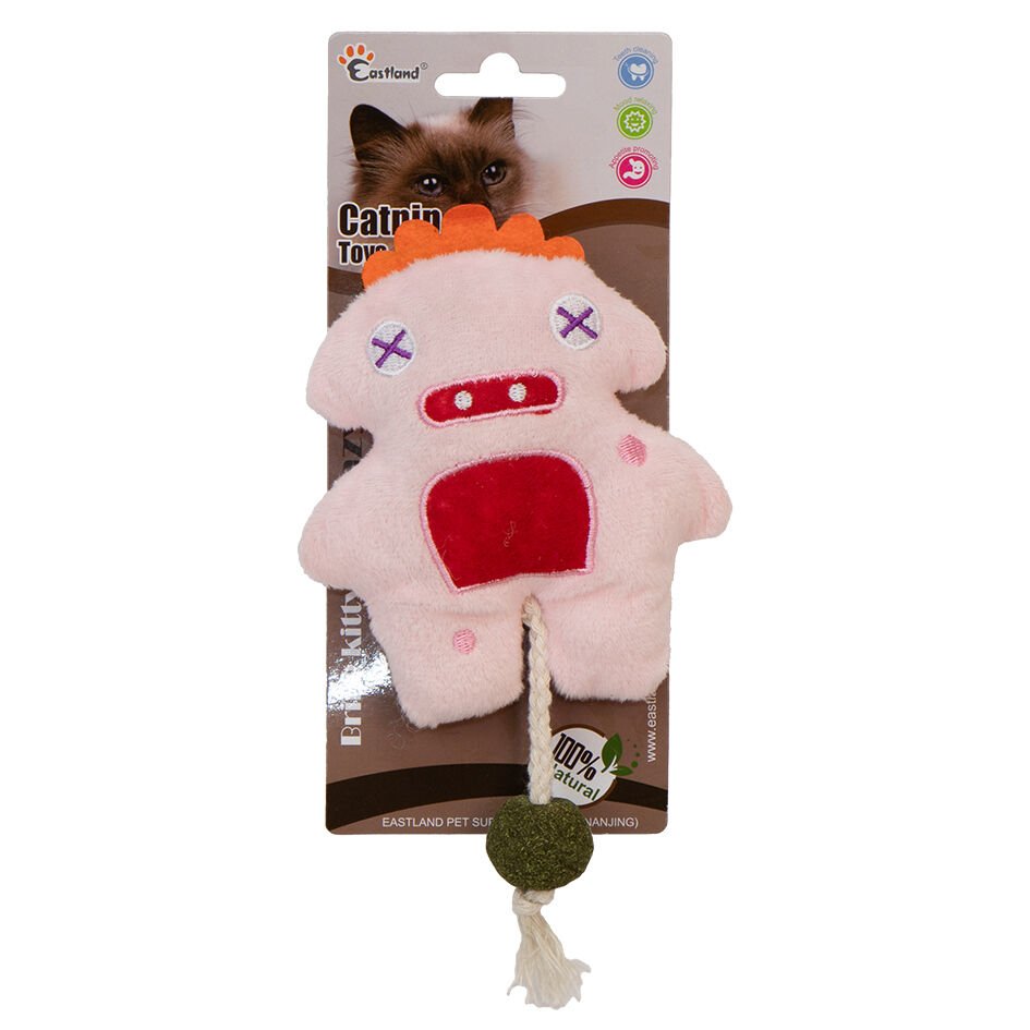 Eastland Catnipli Peluş Pembe Canavar 18cm Kedi Oyuncağı