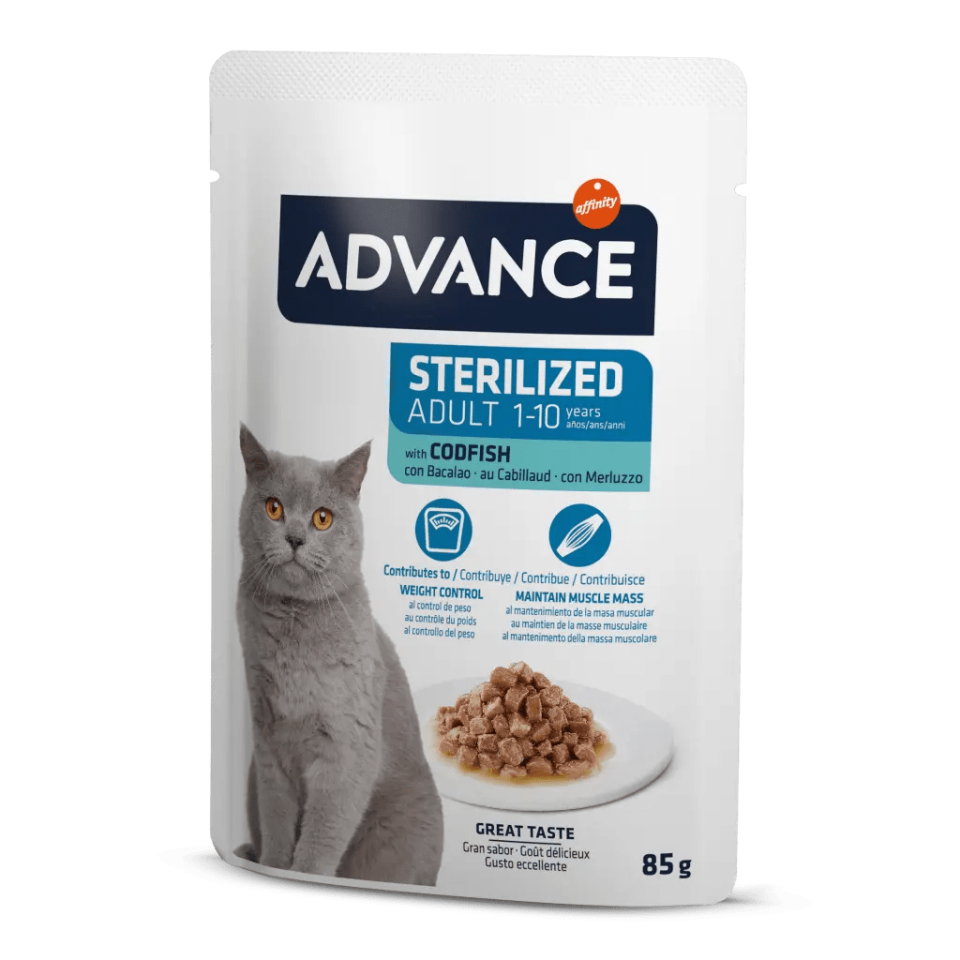 Advance Cat Sterılızed Codfısh Wet Pouch 12x85gr