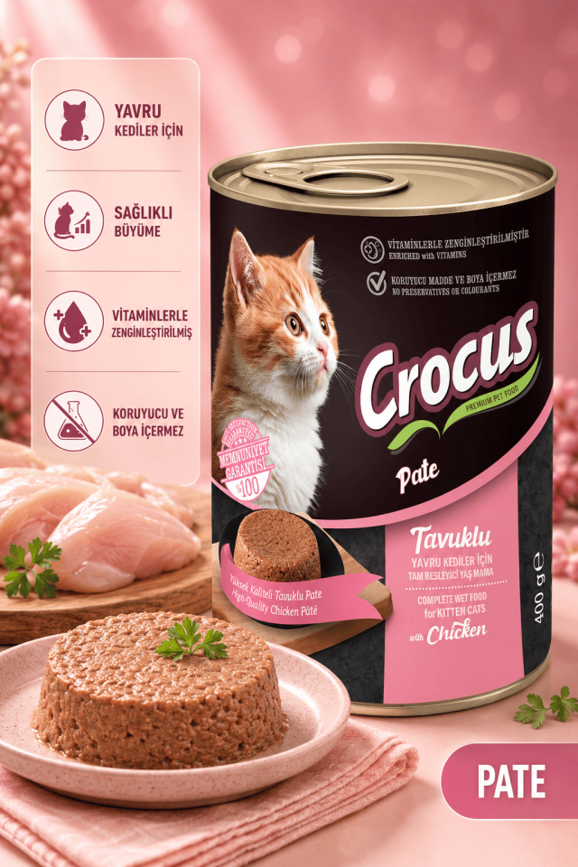 Crocus Yavru Kedi Tavuklu Pate Yaş Mama 400g