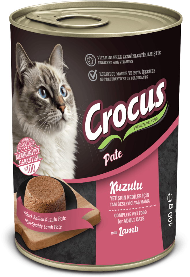 Crocus Yetişkin Kedi Kuzu Etli Pate Yaş Mama 400g