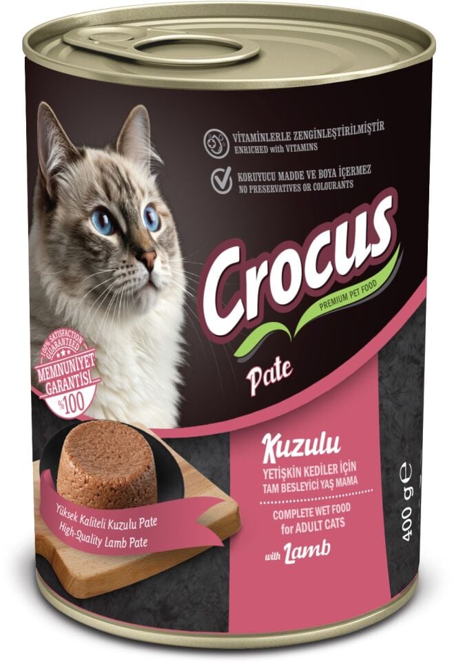 Crocus Yetişkin Kedi Kuzu Etli Pate Yaş Mama 400g