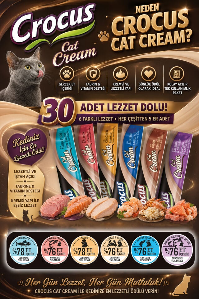 Crocus Multıpack 6 Çeşit Krema Kedi Ödülü 30x15gr
