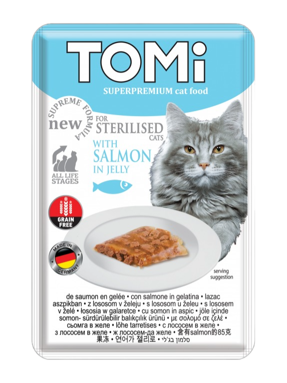 Tomi Kedi Kısırlaştırılmış Somon Ve Yumurta Tahılsız Pouch Mama 85gr