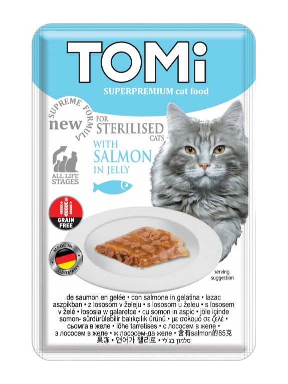 Tomi Kedi Kısırlaştırılmış Somon Ve Yumurta Tahılsız Pouch Mama 85gr