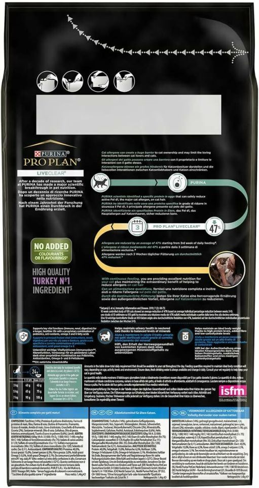 Pro Plan LiveClear +7 Hindili Alerjen Azaltan Kısırlaştırılmış Yaşlı Kedi Maması 1,4kg