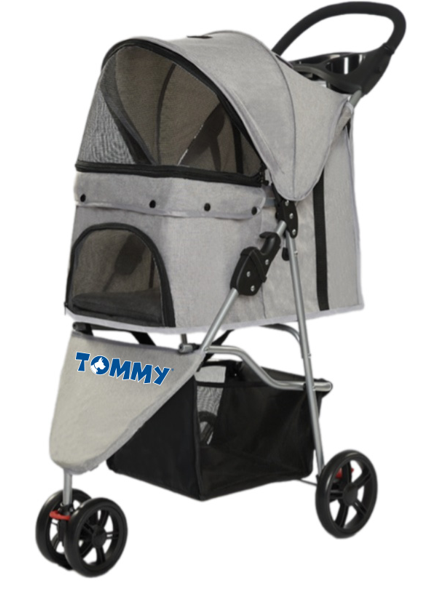 Tommy Evcil Hayvan Arabası Gri 81*45.5*101cm Max 15kg