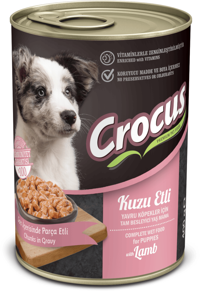 Crocus Yavru Köpek Kuzu Etli Yaş Mama 400g