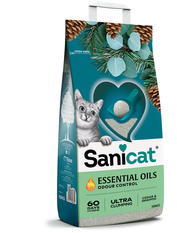 Sanicat Essential Oils Sedir Ve Okaliptus Kokulu Kedi Kumu 10 Kg