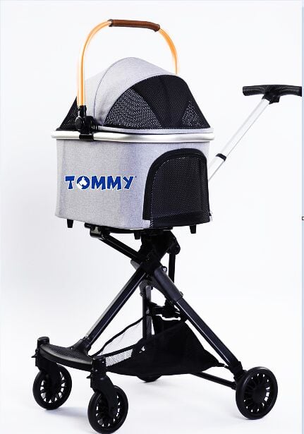 Tommy Evcil Hayvan Arabası Gold Gri 83*48.5* 110cm Max 10kg