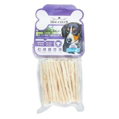 Dog Chefs Burgulu Kalın Beyaz 50li Paket