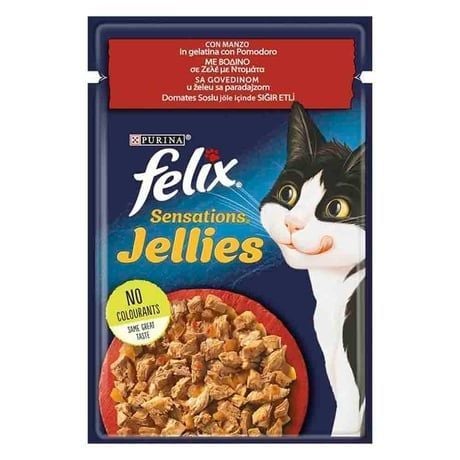 Felix Domates Soslu ve Sıgır Etli Yetişkin Kedi Konserve Maması 85 Gr