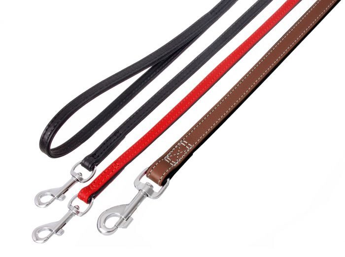 Karlıe Köpek Gezdirme Tasması Eskitilmiş Deri 100cm 14mm Siyah