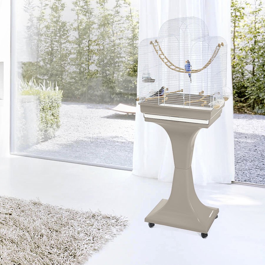 Imac Fıona Deluxe Ayaklı Kuş Kafesi Kahve/beyaz 50x30x65/136cm