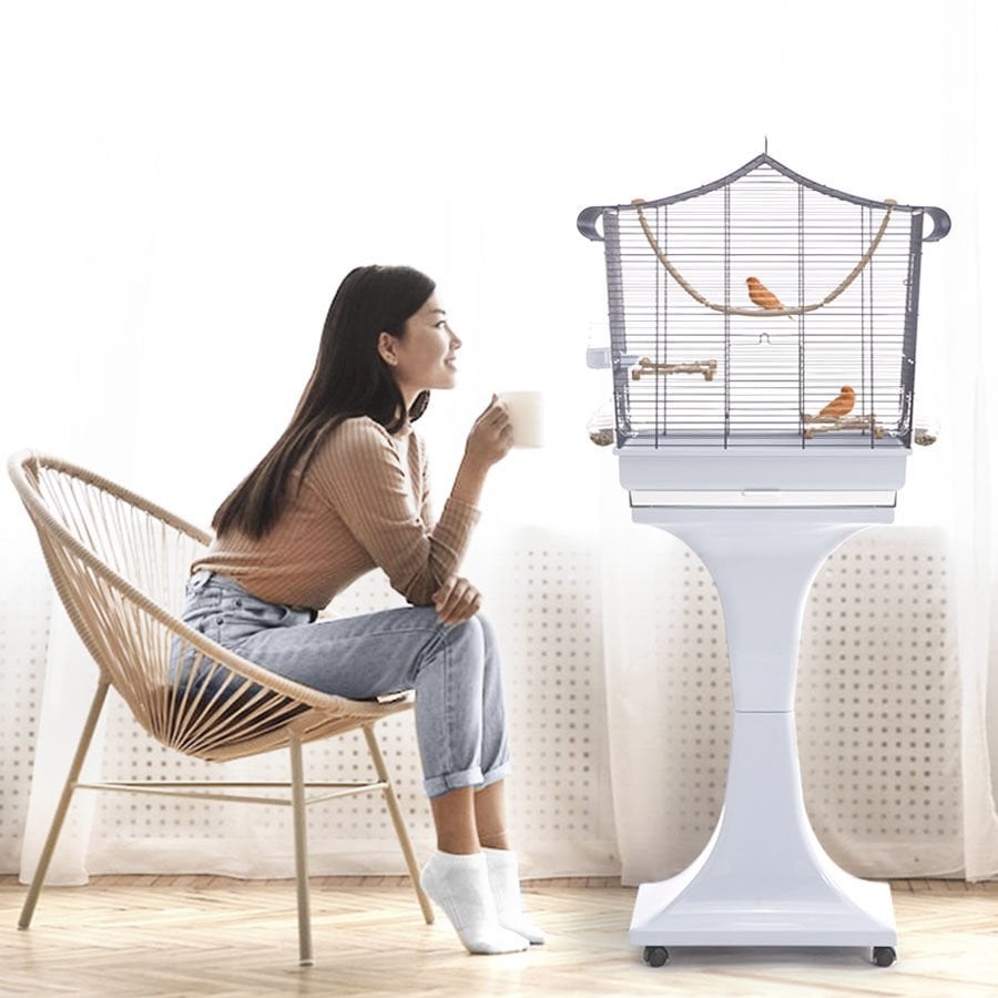 Imac Sofıa Ayaklı Kuş Kafesi Morcivert 62,5x33x61/132cm