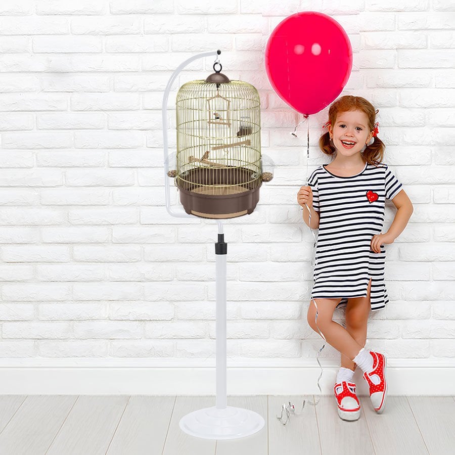 Imac Mılly Yuvarlak Kuş Kafesi Bej/beyaz 2-li 33x53cm