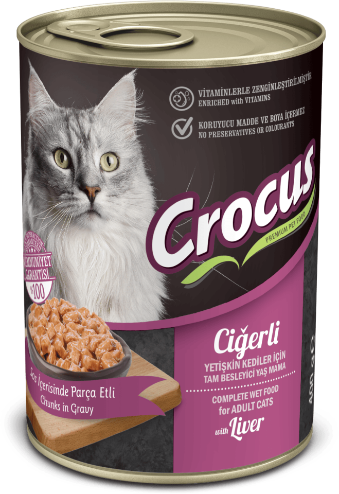 Crocus Yetişkin Kedi Ciğerli Yaş Mama 400g