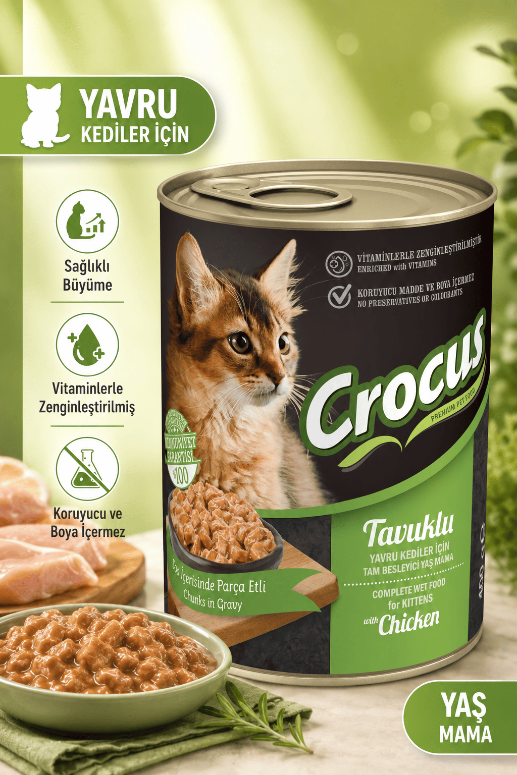 Crocus Yavru Kedi Tavuklu Yaş Mama 400g