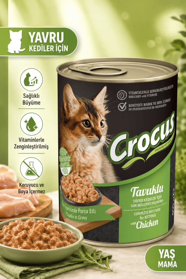 Crocus Yavru Kedi Tavuklu Yaş Mama 400g