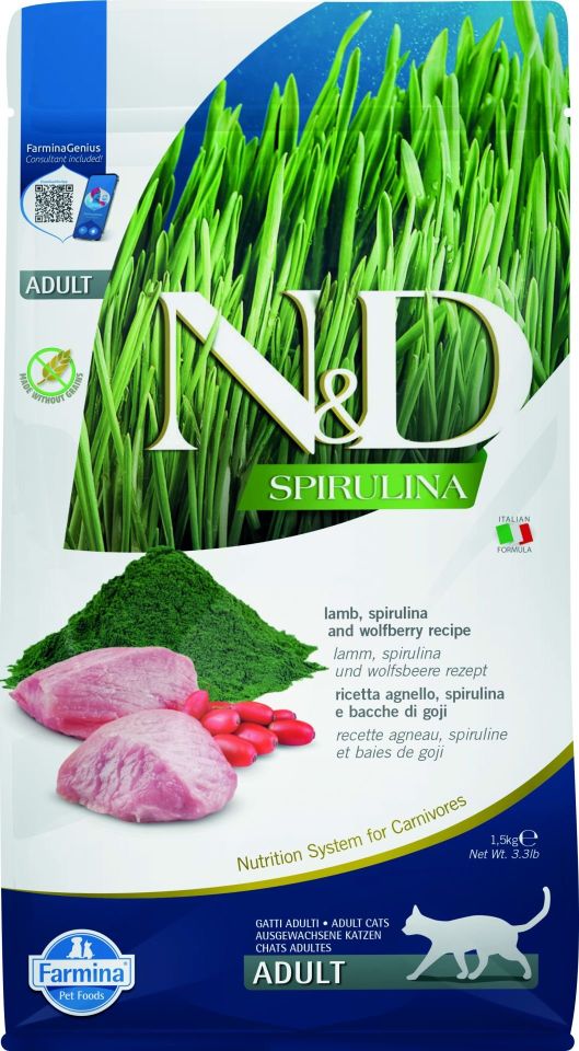 N&D Spirulina Lamb Cat Adult 1,5 kg