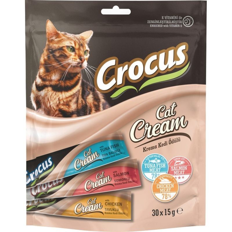 Crocus 30'lu Karışık Krema Kedi Ödülü 30x15 gr