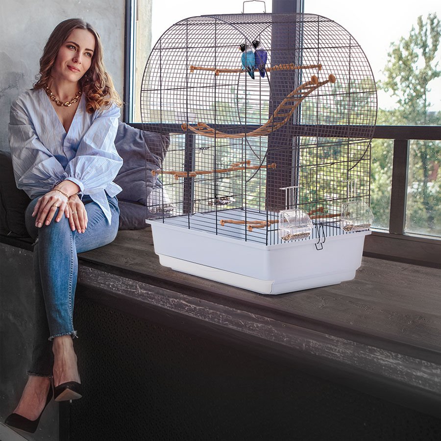 Imac Andorra Bombeli Kuş Kafesi Morcivert 61x38x76cm