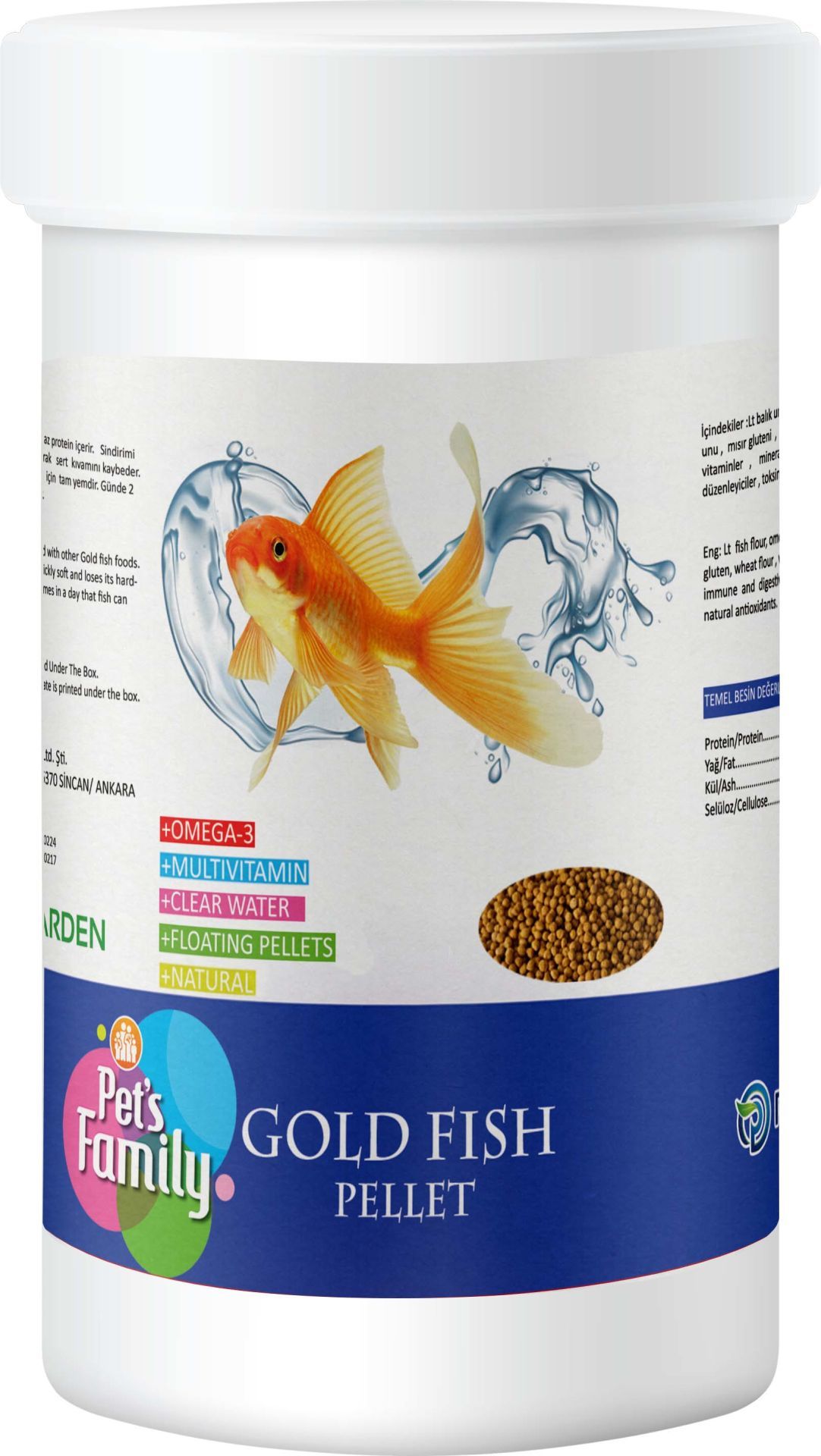Pets Family Gold Fish Pellet 250ml/90g