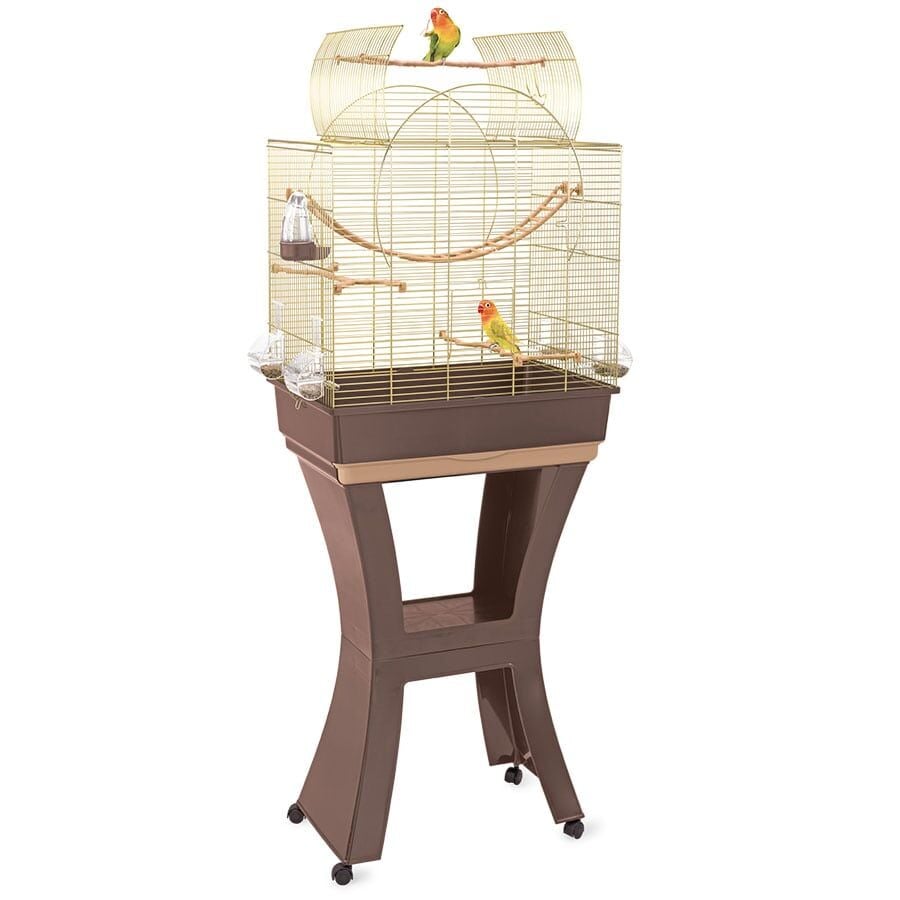 Imac Matılde Ayaklı Kuş Kafesi Kahve/gold 58x38x71/143cm