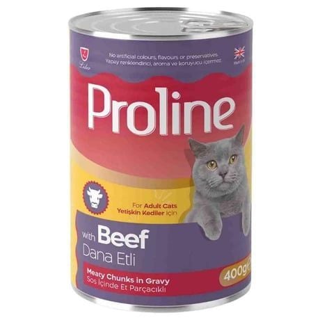 Proline Sos İçinde Parça Dana Etli Yetişkin Kedi Konservesi 400gr