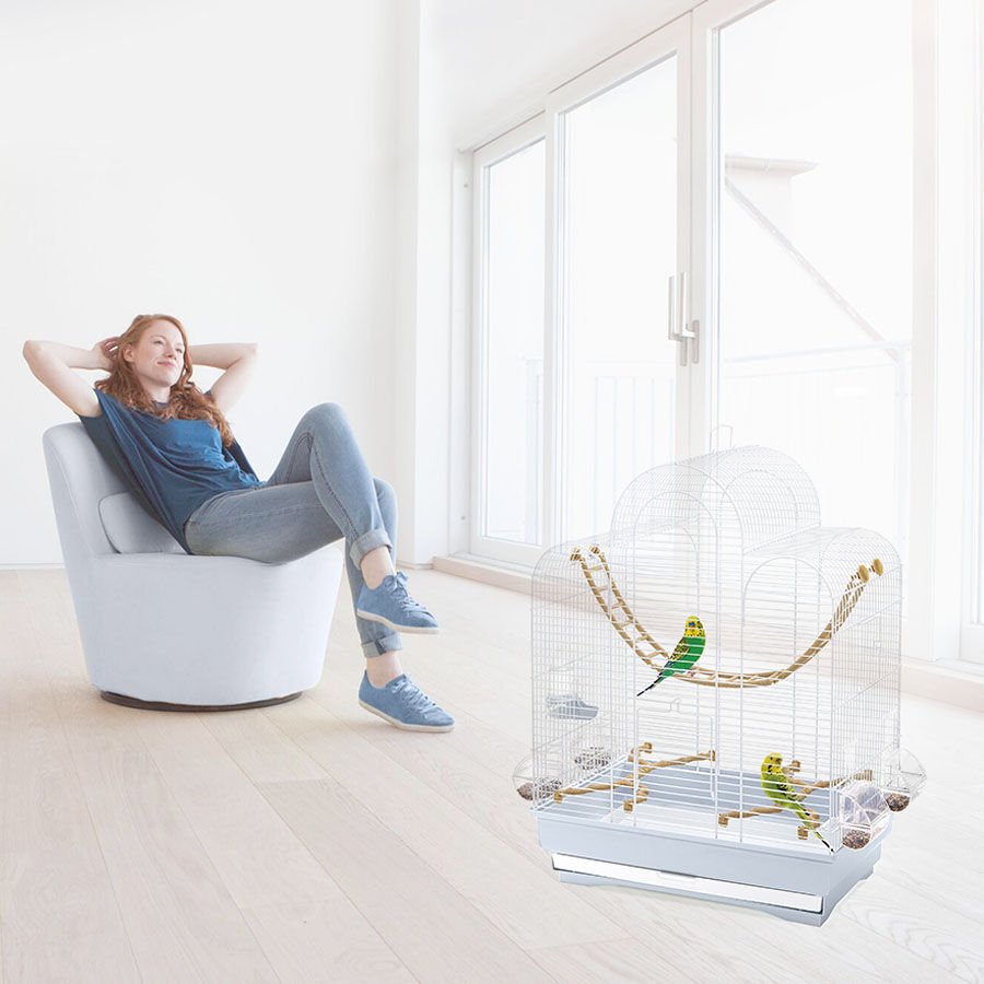 Imac Fıona Kuş Kafesi Mavi/beyaz 50x30x65cm