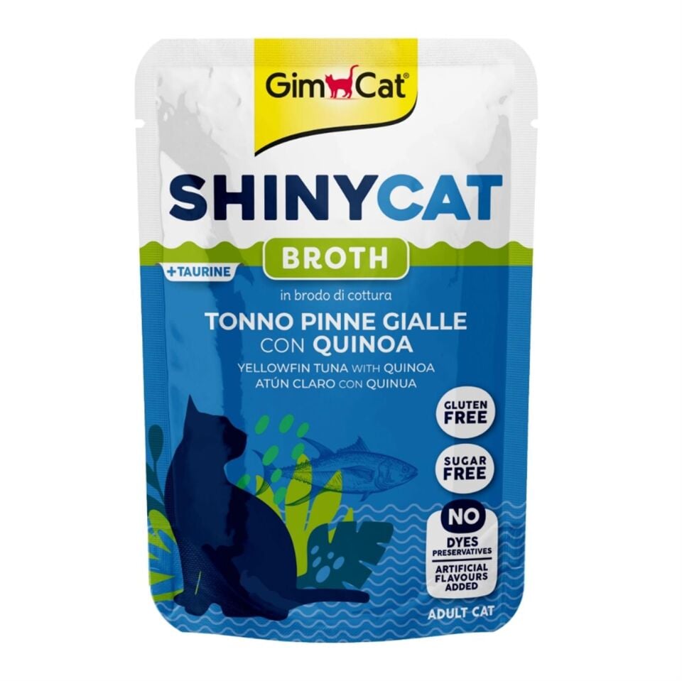 GimCat Shinycat Sos İçinde Ton Balıklı ve Kinoalı Yetişkin Kedi Konservesi 70gr