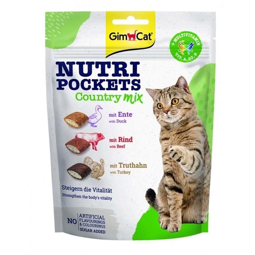 GimCat Nutripockets Country Mix Multivitaminli Kedi Ödül Maması 150gr