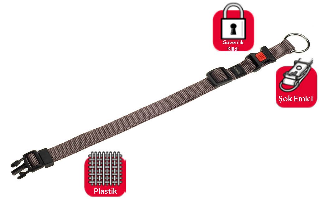 Karlıe Kilitli Boyun Tasma Xl 55-75cm 40mm Gri