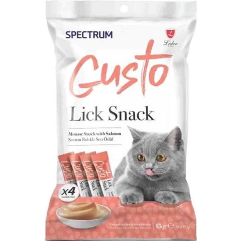 Spectrum Gusto Somonlu Sıvı Kedi Ödül Maması 15gr (4'lü)