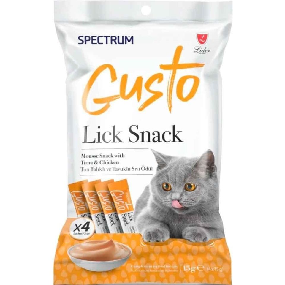 Spectrum Gusto Ton Balıklı ve Tavuklu Sıvı Kedi Ödül Maması 15gr (4lü)