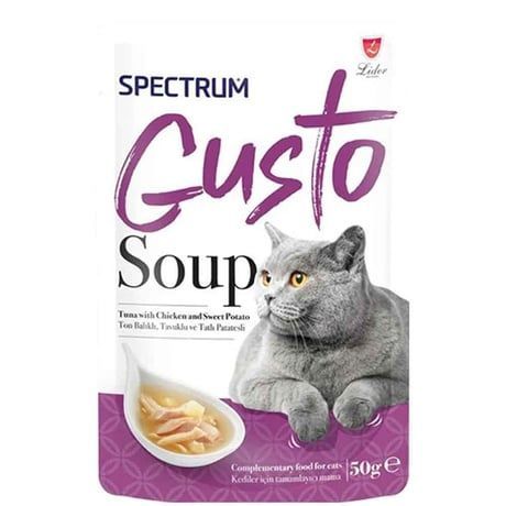 Spectrum Gusto Ton Balıklı Tavuklu ve Tatlı Patatesli Kedi Çorbası 50gr