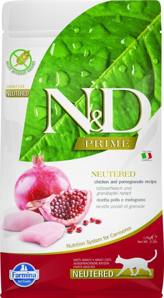 N&D Tavuklu ve Narlı Tahılsız Kısırlaştırılmış Kedi Maması 1,5kg