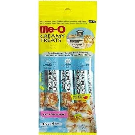 Me-O Yavru Kedi Ödülü Tavuklu Ciğerli ve Keçi Sütlü 4x15 gr
