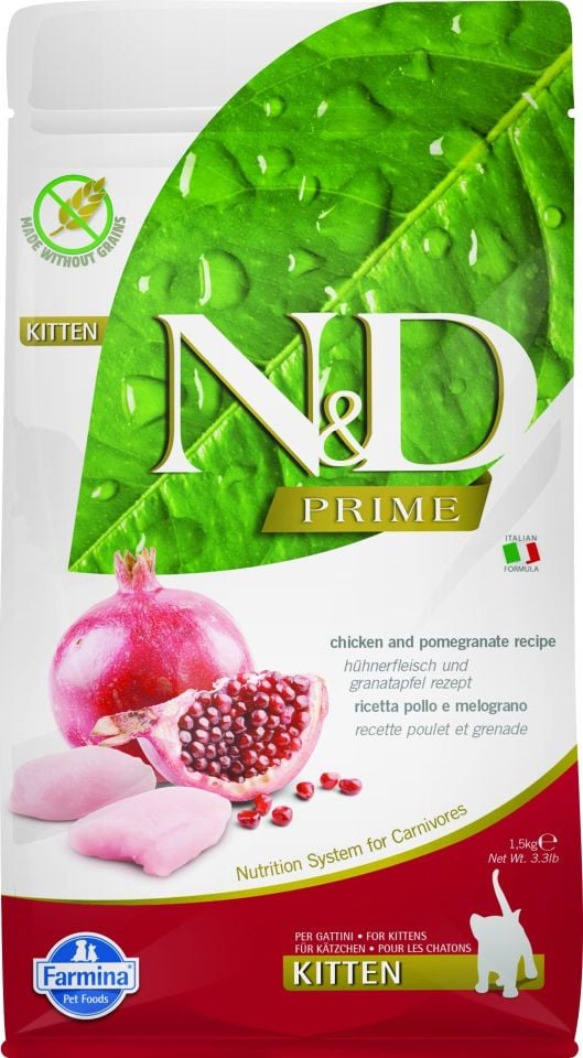 N&D Tavuklu ve Narlı Tahılsız Yavru Kedi Maması 1,5kg