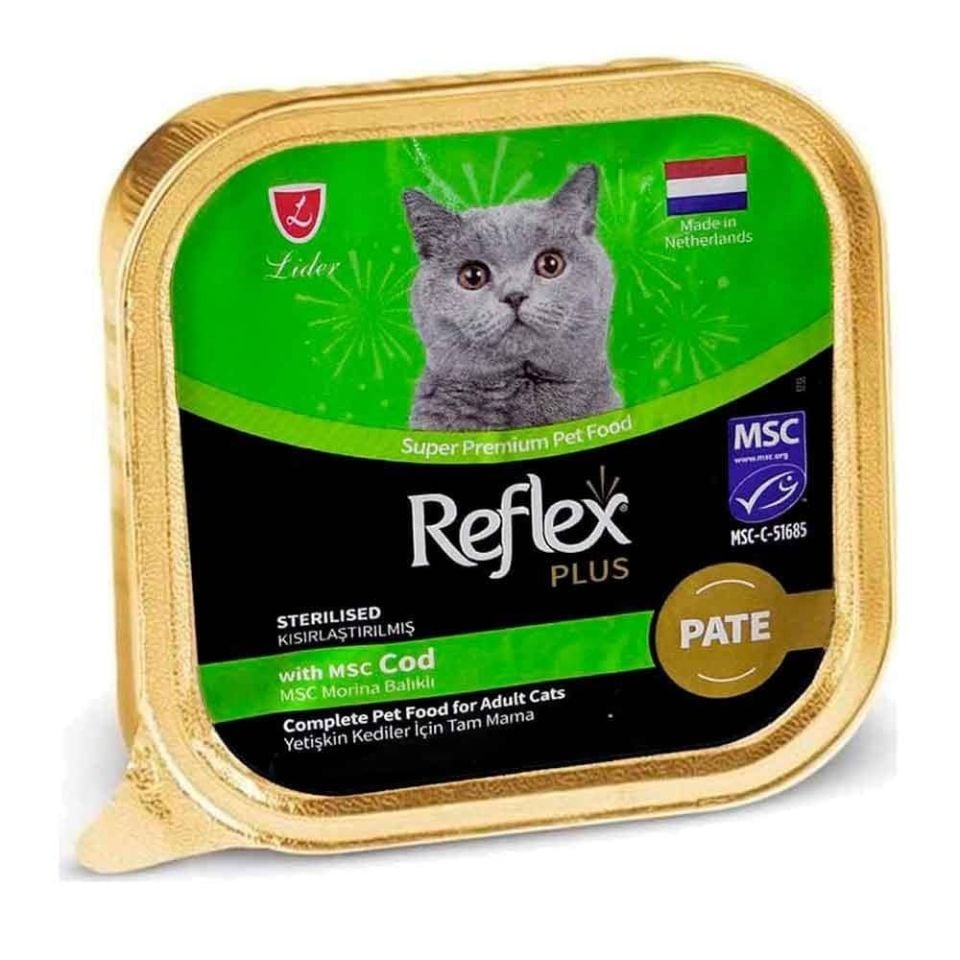 Reflex Plus Pate Morina Balıklı Kısırlaştırılmış Yaş Kedi Maması 85gr