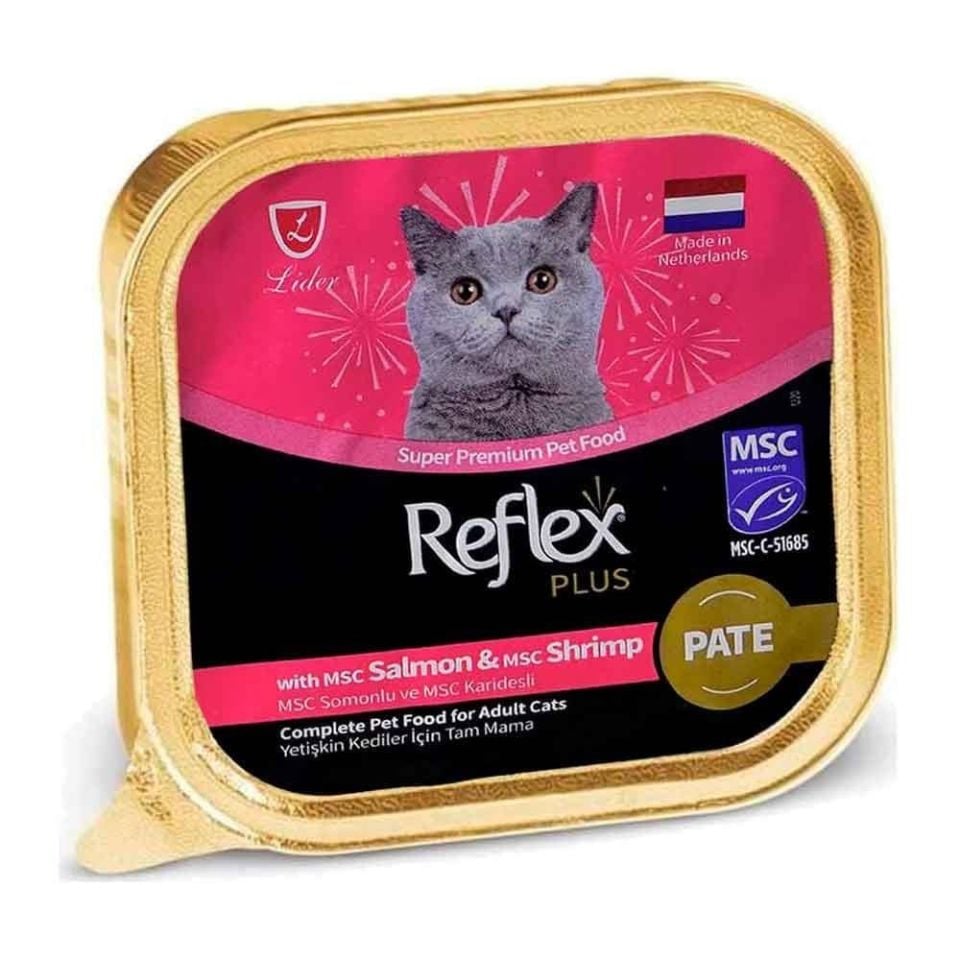 Reflex Plus Pate Somon Balıklı ve Karidesli Yaş Kedi Maması 85gr