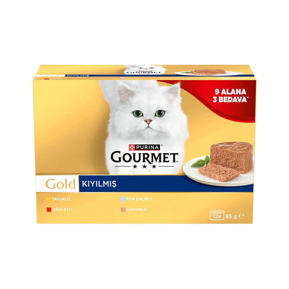 Gourmet Gold Kıyılmış Karışık Çeşitli Yetişkin Kedi Konservesi 12x85gr
