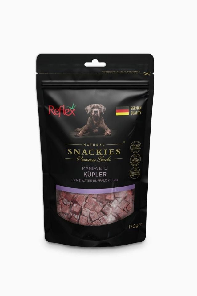 Reflex Snackies Natural Manda Etli Küp Tahılsız Köpek Ödül Maması 170gr