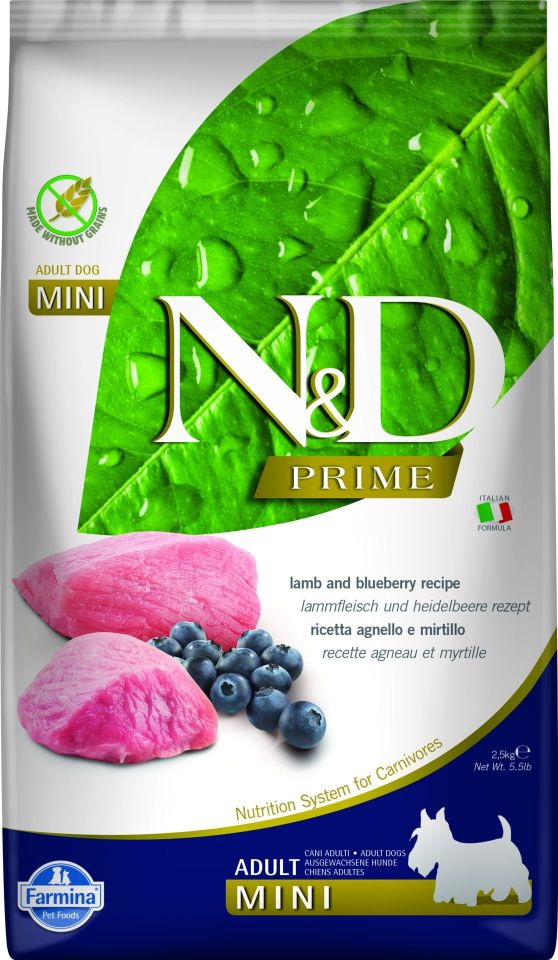N&D Tahılsız Kuzu Etli Yaban Mersini Mini Yetişkin Köpek Maması 2,5 Kg