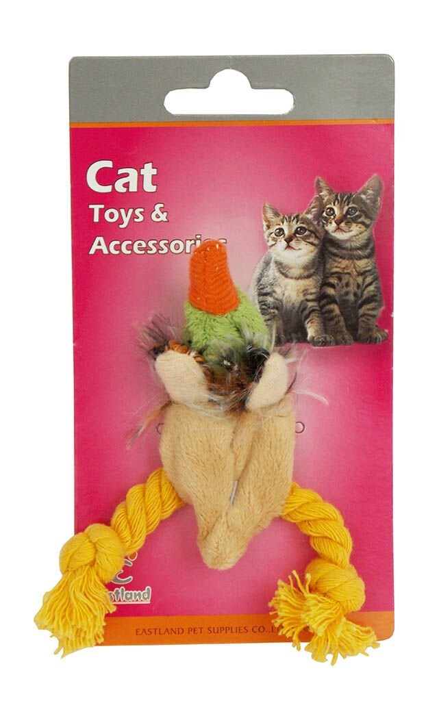 Eastland Kedi Otlu Hışır Peluş Ördek 9 Cm Kedi Oyuncağı