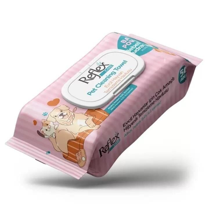 Reflex Care Evcil Hayavanlar İçin Hijyenik Temizleme Mendili 50'li